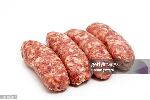 raw italian sausages - sausage stock pictures, royalty-free photos & images