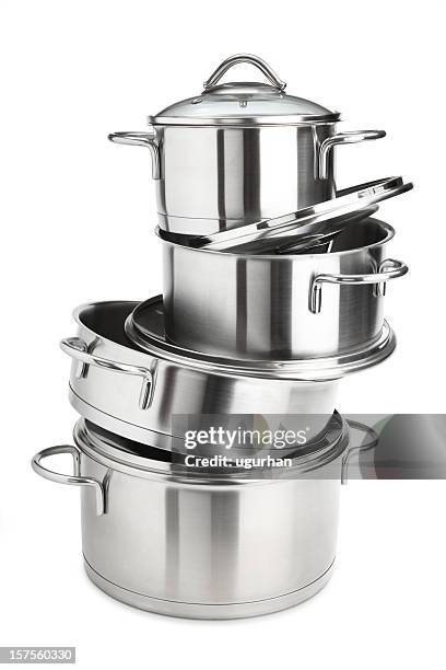 saucepans - pot stockfoto's en -beelden