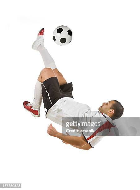 soccer player - bicycle kick stock pictures, royalty-free photos & images