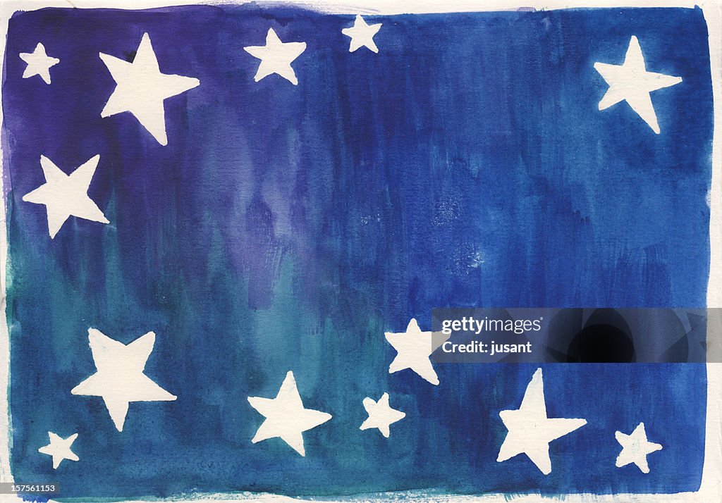 Watercolor star background