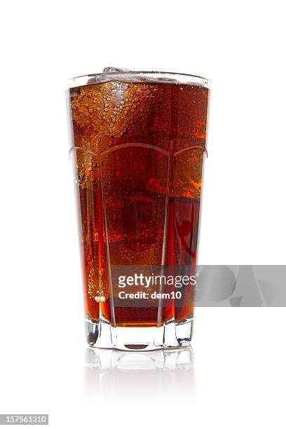 glass of cola with ice - coca cola stock pictures, royalty-free photos & images