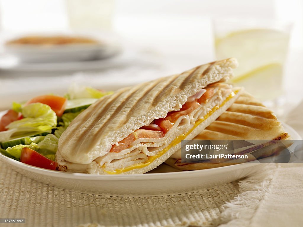 Grilled Turkey, Cheese and Tomato Panini
