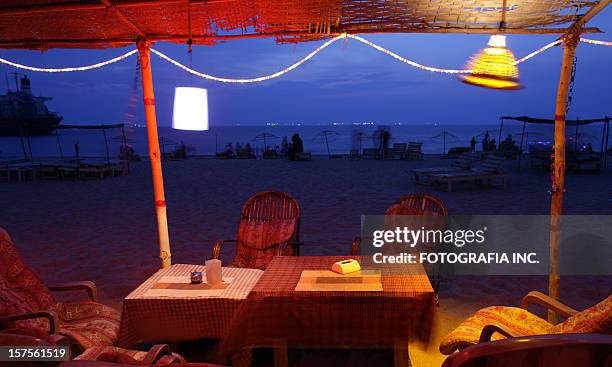 beach shack in northern goa - goa beach bildbanksfoton och bilder