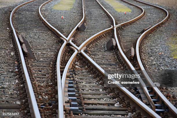 railroad switch - tramway stock pictures, royalty-free photos & images