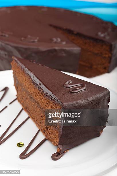 chocolate cake - sachertorte stock pictures, royalty-free photos & images