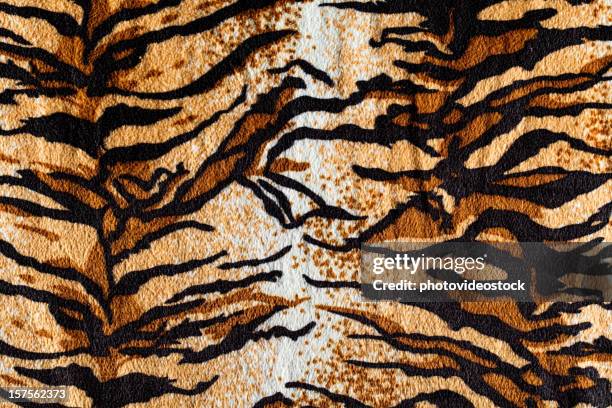 tiger fur fabric - tijgerprint stockfoto's en -beelden