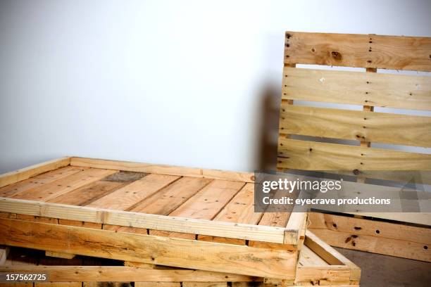 wooden warehouse pallets - pallet stock pictures, royalty-free photos & images