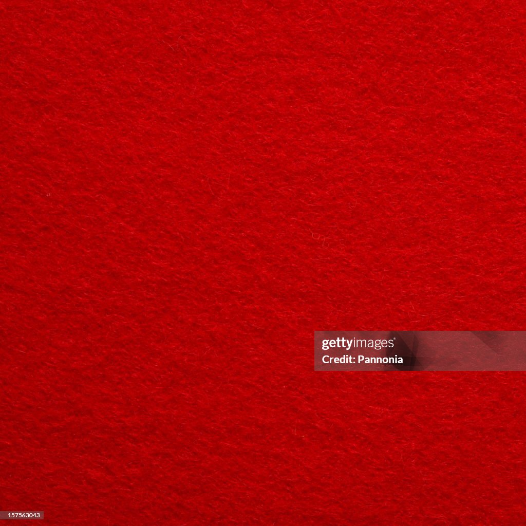 Close-up photograph of bright red felt