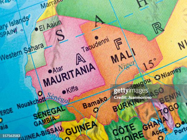 mauritania-mali mapa - bamako fotografías e imágenes de stock