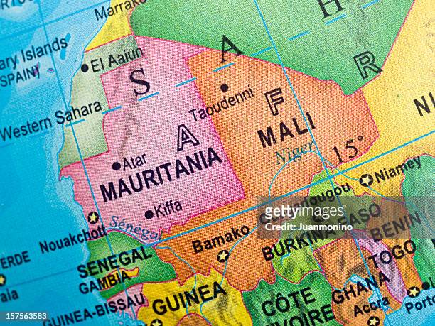 mauritania-mali map - bamako bildbanksfoton och bilder