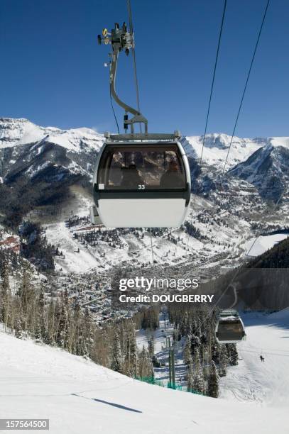 telluride gondola - overhead cable car stock pictures, royalty-free photos & images