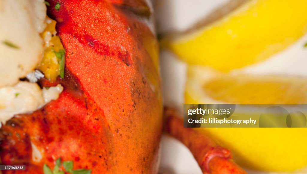 Lobster Macro with Lemon Wedges