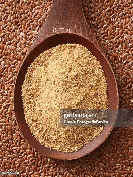 farine de lin - graine de lin photos et images de collection