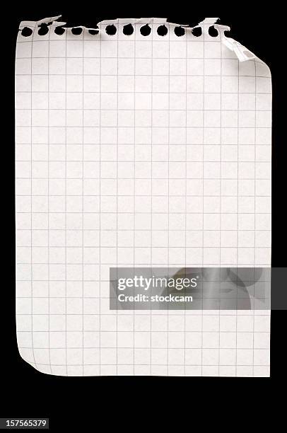 blank sheet of maths paper on black - graph paper stock pictures, royalty-free photos & images