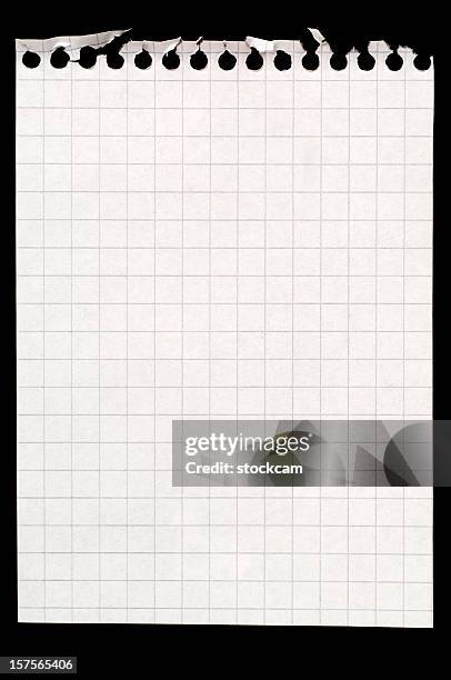 hoja de cálculo de papel blanco sobre negro - a cuadros fotografías e imágenes de stock