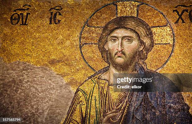 mosaic of jesus christ, istanbul - byzantine 個照片及圖片檔