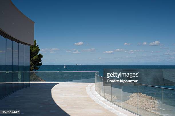 upper class teracce - beach house balcony stock pictures, royalty-free photos & images