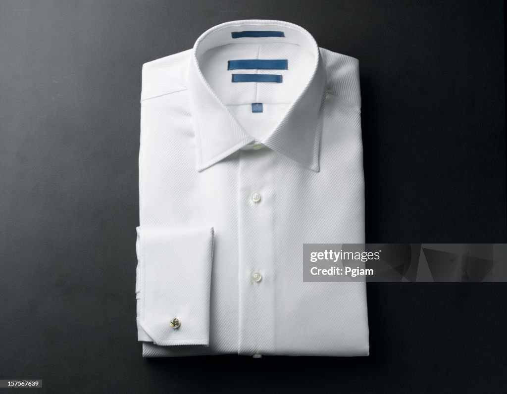 Close up of a white mens shirts