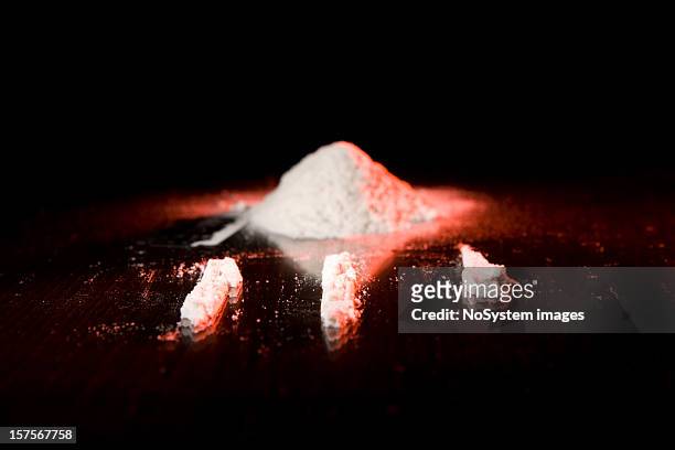 three lines of cocaine - cocaine stock pictures, royalty-free photos & images