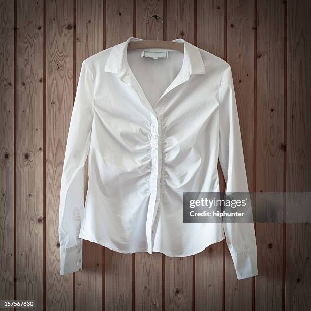 white business blouse - blouse stockfoto's en -beelden