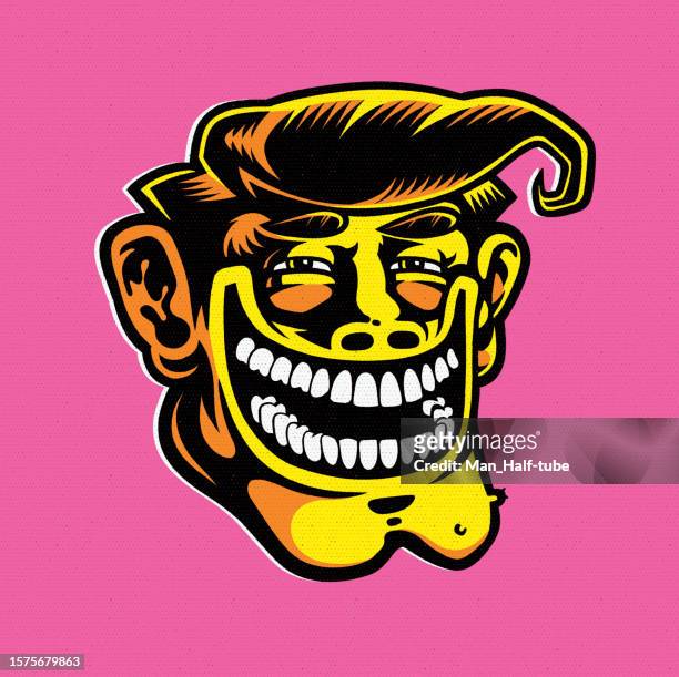 ilustrações, clipart, desenhos animados e ícones de trollface, homem rindo com sorriso tóxico - smiley faces