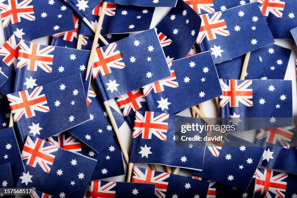 australian flag cocktail flags - australia day stock pictures, royalty-free photos & images