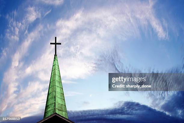 xxxl cross and steeple - steeple stock pictures, royalty-free photos & images
