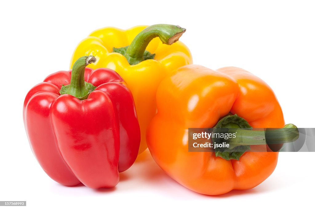 Rojo, naranja, amarillo, pimientos
