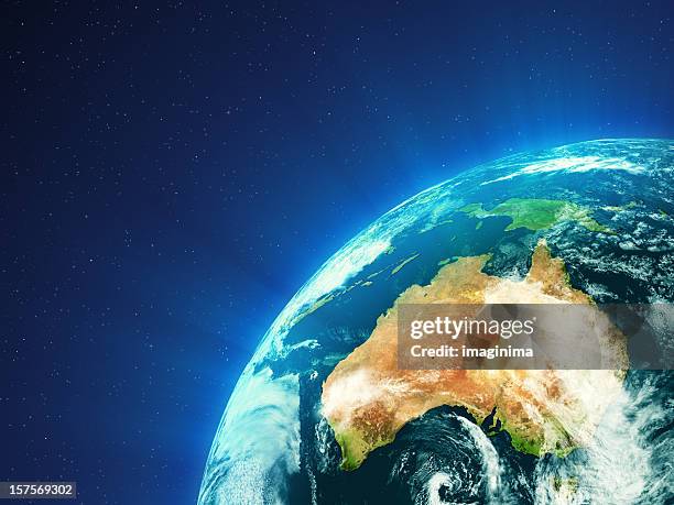 planet erde-oceania - globe australia stock-fotos und bilder