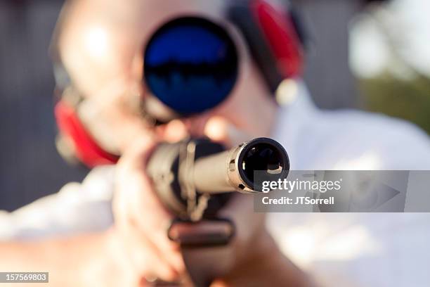 rifle scope - target sport stock pictures, royalty-free photos & images