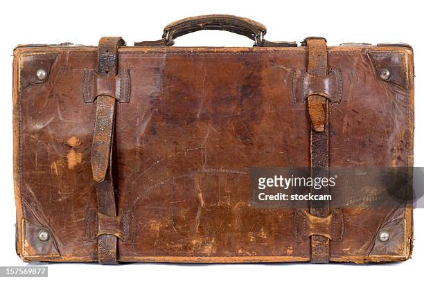 vintage alte koffer isoliert - vintage luggage stock-fotos und bilder