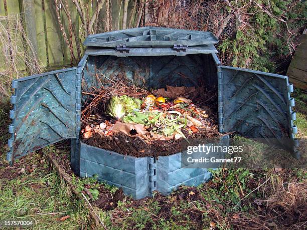 garden compost bin - compost bin stock pictures, royalty-free photos & images