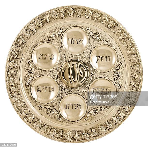 silver seder plate - seder plate stock pictures, royalty-free photos & images