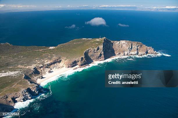 ariel view of cape of good hope - cape peninsula stock pictures, royalty-free photos & images