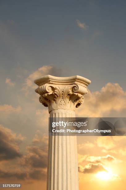 column at sunset - corinthian column stock pictures, royalty-free photos & images