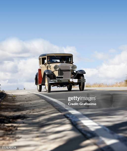 antique car ford-t driving in patagonia argentina - 1910 stock pictures, royalty-free photos & images