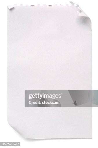 Whit Paper Note Sheet Of White Note Paper Isolated High-Res Stock Photo - Getty Images