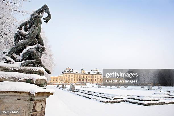winter gardens at drottningholm palace (sweden) - drottningholm palace bildbanksfoton och bilder