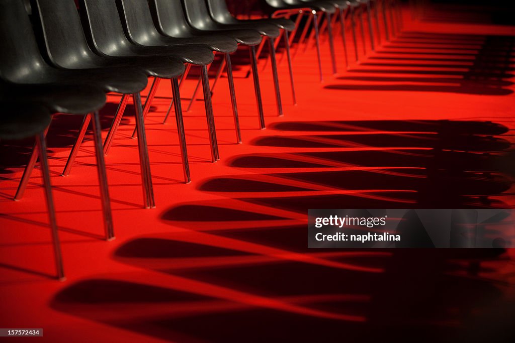 Shadow of convention chairs