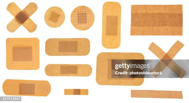 many different plasters - pleister stockfoto's en -beelden