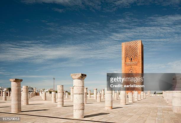 uncompleted mosque in rabat - rabat morocco stock pictures, royalty-free photos & images