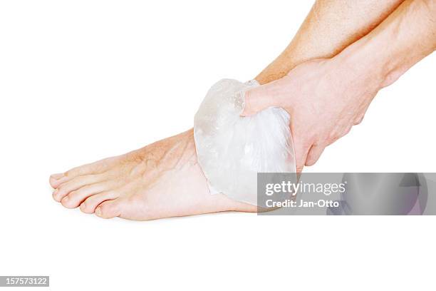 ice on ankle - ijszak stockfoto's en -beelden