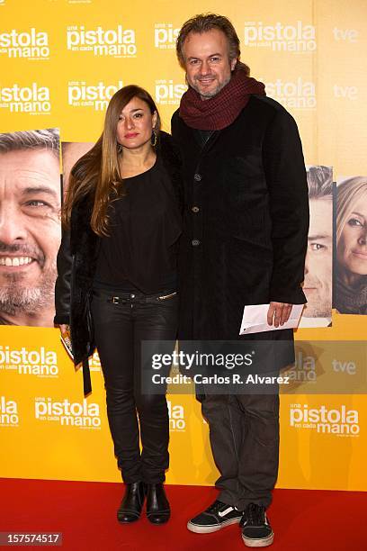 Spanish actor Tristan Ulloa attends the "Una Pistola en Cada Mano" premiere at the Palafox cinema on December 4, 2012 in Madrid, Spain.