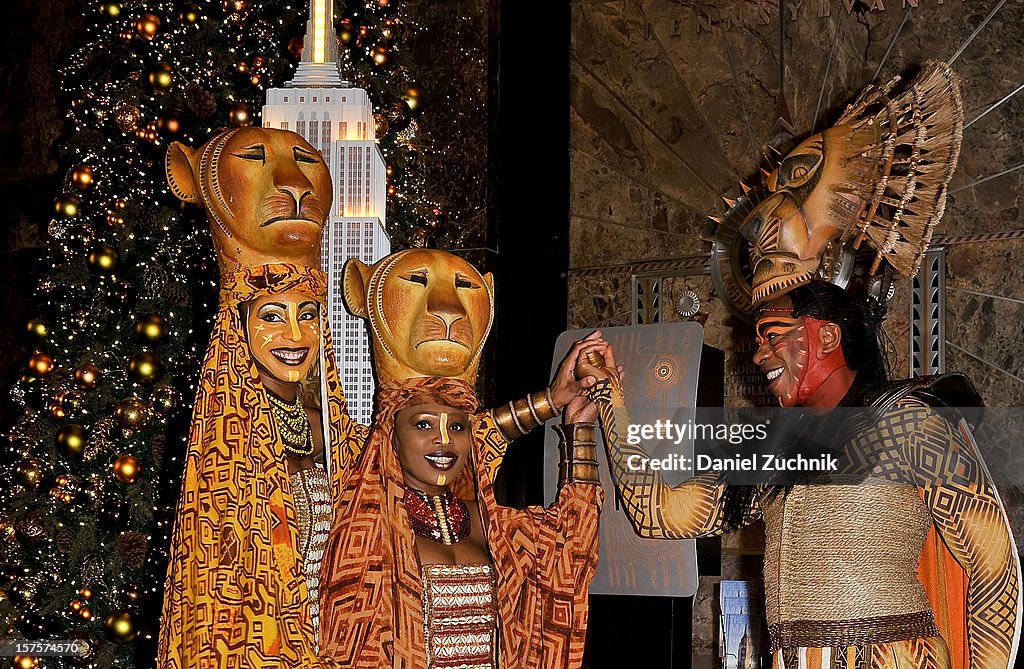 Empire State Building Lighting Ceremony Honoring The 15th Anniversary Of Broadway's "The Lion King"