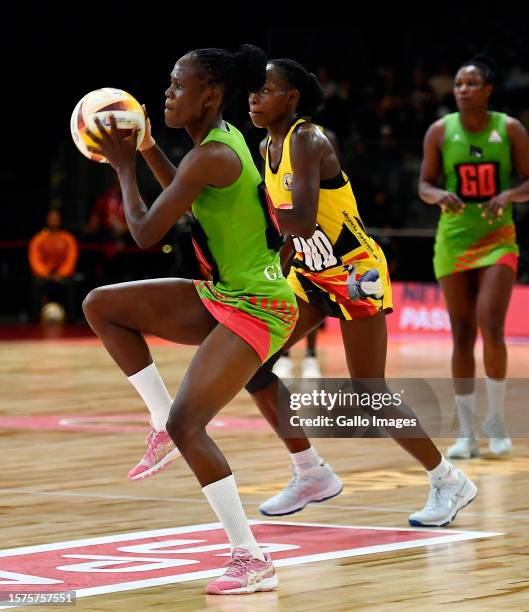 Thandi Galleta of Malawi in action during the Netball World Cup 2023, Playoff 1 match between Malawi and Uganda at Cape Town International Convention...