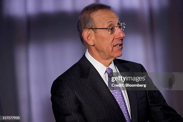 Stephen Ross, chairman and founder of Related Cos., speaks during the groundbreaking ceremony for the Hudson Yards development in New York, U.S., on...