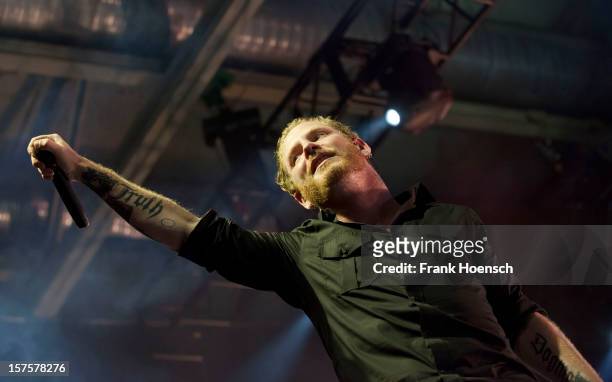 Singer Corey Taylor of Stone Sour performs live during a concert at the Columbiahalle on December 4, 2012 in Berlin, Germany.