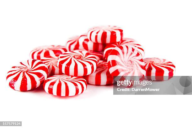 red striped candies - harde snoep stockfoto's en -beelden
