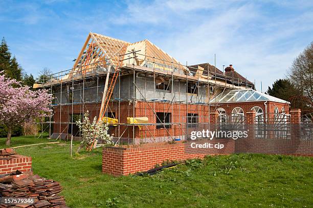 home extension construction site - home extension stock pictures, royalty-free photos & images