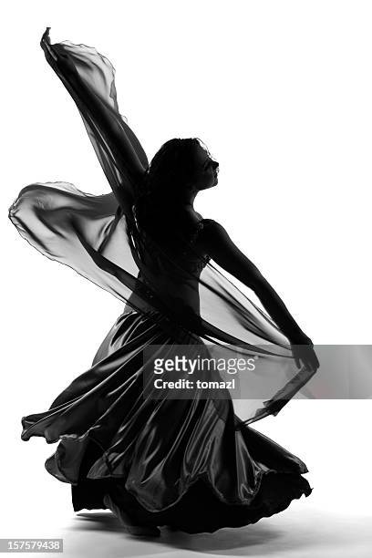 woman dancing in  fancy dress - buikdanseres stockfoto's en -beelden